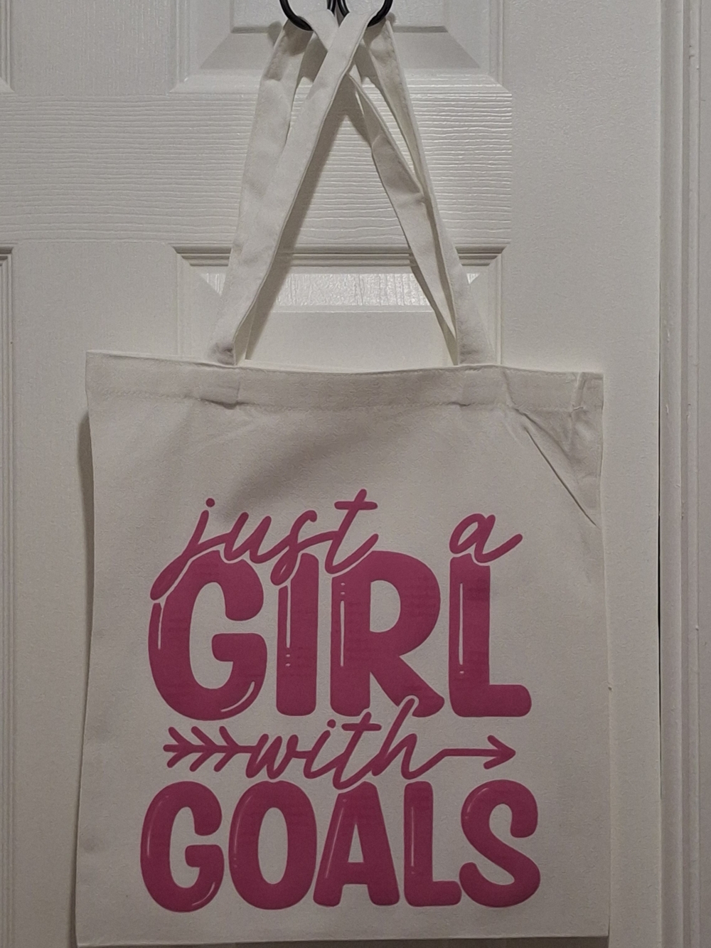 Just a Girl With Goals Puff Designed Tote Bag